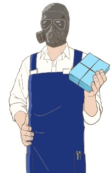 Аниме персонаж Противогаз / Gas Mask из аниме Gaikotsu Shotenin Honda-san