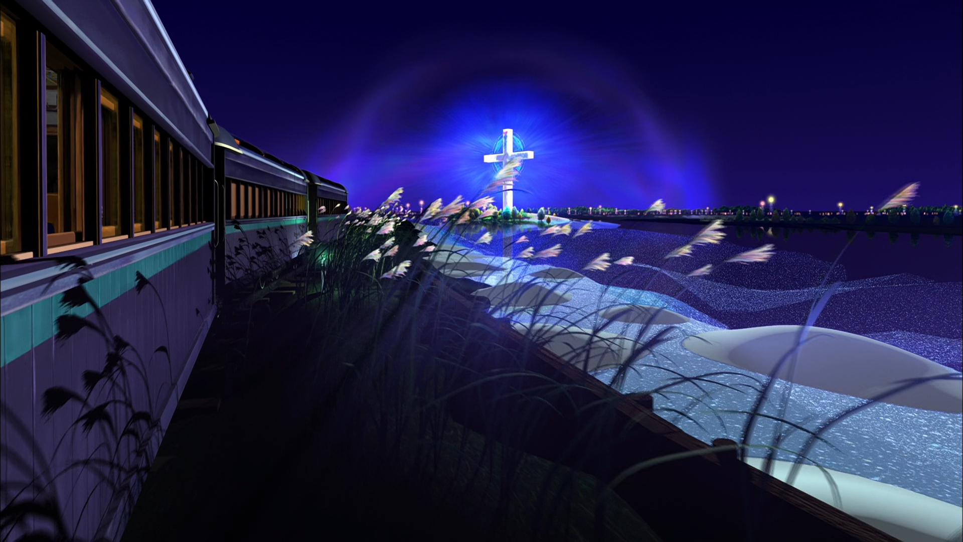Ночь галактической дороги. Ночь на Галактической железной дороге. Ночь на космической железной дороге. Ночь в поезде на Галактической железной дороге.